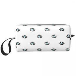 Storage Bags Turkish Eyes On You Makeup Bag For Women Travel Cosmetic Organiser Kawaii Mediterranean Nazar Evil Eye Toiletry