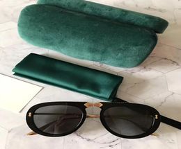 Foldable Black Gold Pilot Sunglasses Grey Lens with stones 0307S Gafas de sol sunglasses glasses high quality New with Box8605614