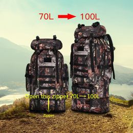 Outdoor Bags 100L Tactical Backpack Army Bag Hiking Men Rucksack Camping Climbing Trekking Mountain Sports XA106Y 289V
