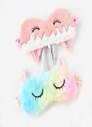 Unicorn Cute Sleeping Mask Eye Shade Cover Patch for Girl Kid Teen Blindfold Travel Makeup Eye Care Tools Night Accessories2599318