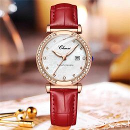 Kaiserin Counter Diamond Laid Womens Watch mit hoher ästhetischer Wert Womens Watch Calendar wasserdichte leuchtende Quarzuhr