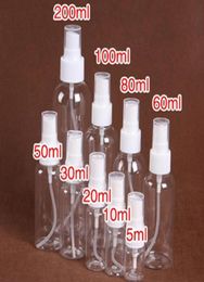 200pcs Bottles 51020306080100120250ml Refillable Transparent Plastic Perfume Bottle Atomizer Empty Small Spray Bottle242812142694