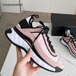 Casual Shoes Leisure Style All Match Women Fashion Sneakers Mix Colour Lace Up Round Toe Comfortable Loafers Autumn Spring Shoe