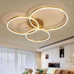 Chandeliers Nordic Creativity Cross Circle For Bedroom Living Room Restaurant Lighting Golden Coffee Ring Hanging Lights