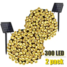 Decorations 1 pack Solar String Fairy Light LED Waterproof Outdoor 12M Garland Street Lamp Festoon 2023 Christmas Party For Garden Decor