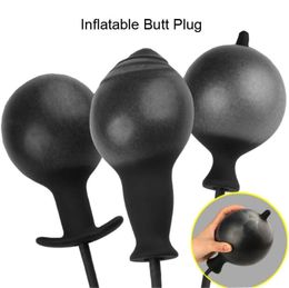 Super Large Inflatable Huge Big Anal Plug Max 12cm Dildo Pump Anal Dilator Expandable No Vibrator Butt Plug Anal Balls Sex Toys Y17761143