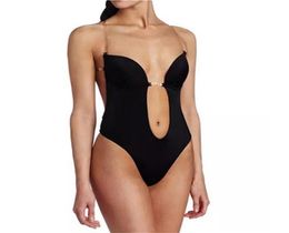 Women Seamless Backless Bodysuit Underwear Sexy Lingerie Invisible Bra Slimming Body Shaper Plunge Deep Cut Bras Strap Brassiere 22412892