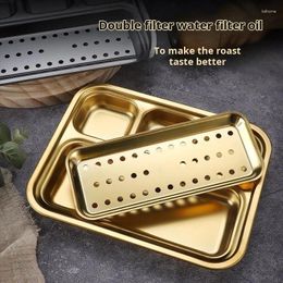 Plates Stainless Steel Compartmentalised Mixing Tray Flatware Sauce Barbecue Grill