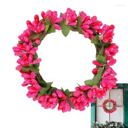 Decorative Flowers Floral Candle Rings Artificial Eucalyptus Ring Wreath Rustic Country Theme Decor Multifunctional Garland