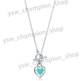 Pure Silver Real Sign Tiffanyjewelry Necklace Tiffanynecklace Love Pendant Designer Women Men Necklace High Quality Tiffanyjewelry Gold 633