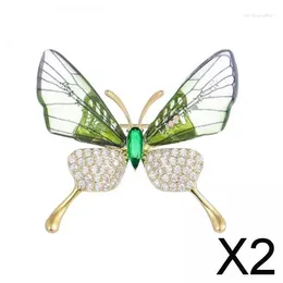 Brooches 2X Butterfly Brooch Pin Alloy Lapel For Female Male Bridal Bridegroom