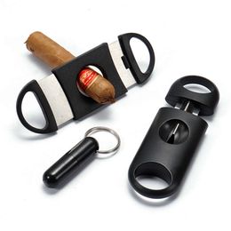 3Pcs/Set Portable Multi Styles Cigar Cutter Black Stainless Steel Cigar Scissors Metal Smoking Tools For Home Cigar Tobacco
