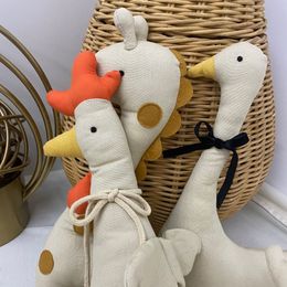 Nordic Cute Kawaii Stuffed Doll Toy Goose Cock Giraffe Chewable Companion and Comfort Doll For Newborns and Children Cloth Fabric Animal Decorative Doll