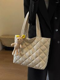 Totes Women Diamond Quilted Tote Bag Casual Large Capacity Lightweight Handbag Padded Shoulder Top Handle Winter Commuting