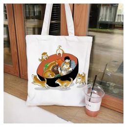 Shopping Bags Harajuku Summer Print Ladies Shoulder Bag Fashion Graphic T-shirt Oversized Beach Travel