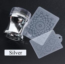 Nail Art Templates Stamper Manicure Scraper Polish Transfer Template Kits With Cap Stamping Plate 1Set Clear Silicone Head Mirror6078780