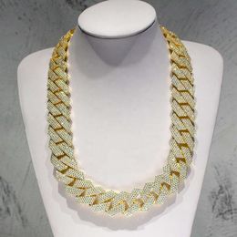 10k 14k Gold 925 Sterling Silver 24mm Cuban Chian Moissanite Diamond Hip Hop Necklace Chain