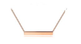 Top Quality Never Fade Blank Plain Necklace High Polished Simple Bar Pendant Necklace For Women Gift5214673