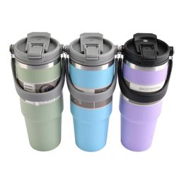 30oz portable car cup 304 stainless steel insulated travel kettle cold insulation ice cream vacuum with st 240422