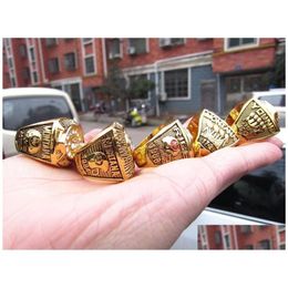 Solitaire Ring Solitaire Ring 5Pcs Sf Football Team Champions Championship Lombardi Trophy Souvenir Men Women Boy Fan Brithday Gift 20 Dhxjy