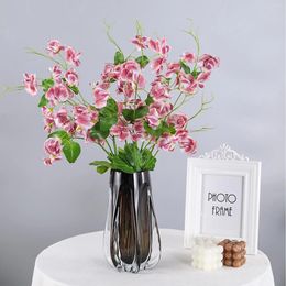 Decorative Flowers 3pcs Imitation Flower Bowl With Leaves Tofu Pudding Nordic Home El Soft Decoration Wedding Arrangeme