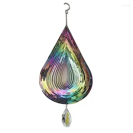 Decorative Figurines Water Drop Wind Chime Metal Stainless Steel Rotation Garden Horticulture Indoor And Outdoor Balcony