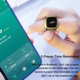 Iqibla Zikr1 Lite Tasbeeh Smart Counter For Muslims Prayer Time Vibration Reminder Zikr Ring 5 Waterproof OLET Display 240504