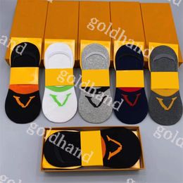 5 Pairs Cotton Sock Summer Mens Short Sock Fashion Brand Kint Sock Letter Embroidery Socks