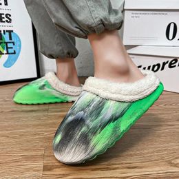 Casual Shoes Plus Size 36-47 Men's Women's Home Winter Slippers Indoor Leisure Garden Warm Fur Cloth Flat