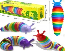 Party Favour 8inch Large 3D Slug Articulated Flexible Worm Toy All Ages Relief Anti-Anxiety Sensory Toys For Children GG0202377310