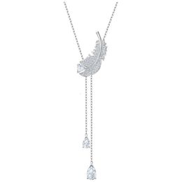 neckless for woman Swarovskis Jewellery Matching Y-shaped Mysterious Full Diamond Feather Tassel Water Drop Necklace Female Swallow Clavicle Chain