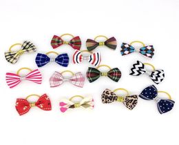 Mixed Hair Bows Rubber Bands Candy colors Fashion Cute Dog Puppy Cat Kitten Pet Toy Kid Bow Tie Necktie Clothes decoration8262173