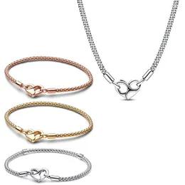 Link Bracelets Heart Bracelet 2024 Fashion Jewelry For Women Daily Wear Simple Love Birthday Gift Making 16-21cm