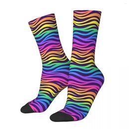 Men's Socks Rainbow Tiger Male Mens Women Winter Stockings Hip Hop