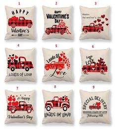 Household Decorative Throw Pillows Cases Love Letter Pillow Case Breathable Square Cushion Cover For Valentine Day 72 styles5271006