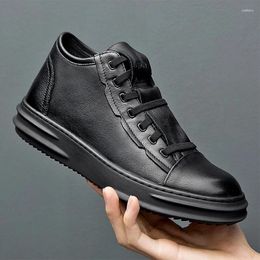 Casual Shoes The Winter First Layer Of Cowhide Leather Velvet Trend Men's