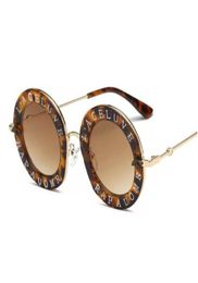 2020 products Bee designer luxury women sunglasses pink fashion round letter pattern vintage retro metal frame sunglasses women2244852