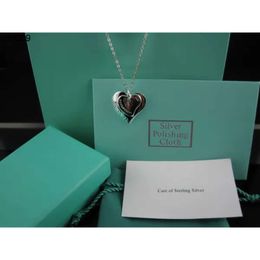 Realfine888 Tf Necklace Open Heart Pendant Necklaces in Silver Iconic Jewelry Luxury Designer for Woman with Box