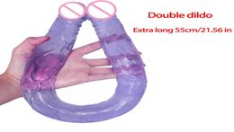 Double Head Dildo Flexible Long Dual ended Penis Jelly Sex Toys for Lesbian Masturbator Anal Dildos 2012098861105