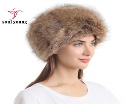 7 Colours Women039s Winter Faux Fur Cossak Russian Style Hat Warmer Ear Warmer Ladies Cap Beanie7782651