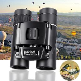 Telescope 200x25 HD Zoom Portable Powerful Binoculars Long Range Jumelles Folding Low Light Night Vision For Hunting