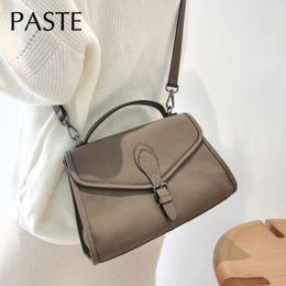 Bag 2024 Dress Style Business Office Commute Purse Cow Skin Women's Handbag Genuine Leather Shoulder Stylish Tote