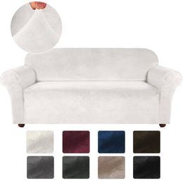 Chair Covers Velvet Stretch Sofa Cover For Living Room Couch Slipcover Furniture Protector Case Elastic 1 2 3 4 Seater 2093