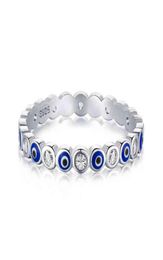 Genuine 925 Sterling Silver Evil Eye Ring Charm Blue Wedding Eternity Rings For Women Lucky Turkey Jewelry Gift for Girl 2022 W2208444043