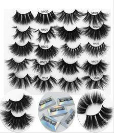 Whole Factory 25mm Mink Long Lashes Wispy Fluffy Eyelashes Full Strip Dramatic Handmade Eyelash Eye Makeup Tools Ship4584409