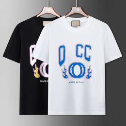 2024 Men's Designer Band T-shirt Fashion Black and White Short Sleeve Luxury Letter Pattern T-shirt US Size S-XL