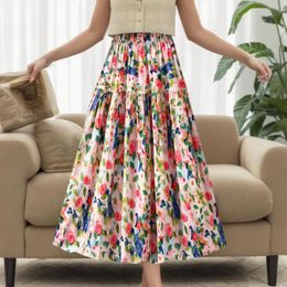 Skirts Hiking Skirt Women's Vacation Style Loose Floral Midi With Oil Painting Print Perfect For A Flattering Swim Bottoms