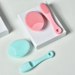 2024 3D Face Cleaning Massage Brushes Face Wash Product Skin Care Tool Double Side Silicone Face Cleansing Brush PortableDouble-sided Silicone Brush