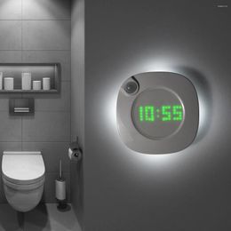 Wall Lamp Motion Sensor USB Charge Magnetic LED Night Light Time Clock Bathroom Bedroom Corridor Decor Indoor Lighting