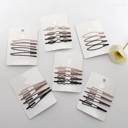 Hair Clips 4 PCS Metal Colour 7cm Headwear Headdress Accessories Frosted Coffee Gradient Geometric Pattern Side Clamp Irregular